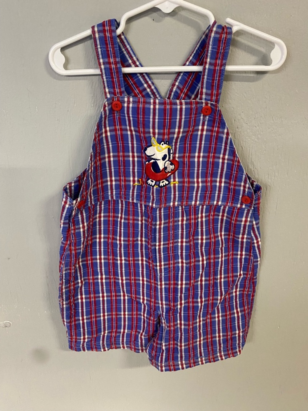 Kids OKIE DOKIE Plaid Vintage Kids Overalls Size 4 Months